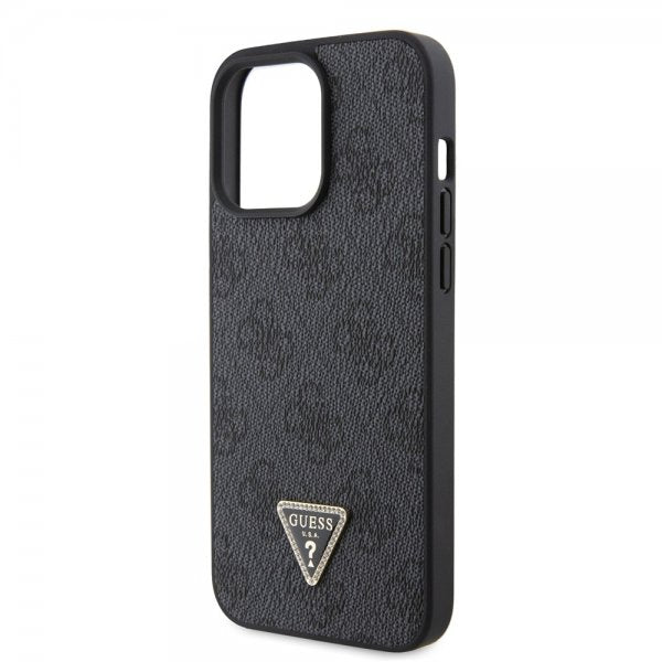 Guess iPhone 15 Pro Max Deksel 4G Metal Triangle Strass Svart