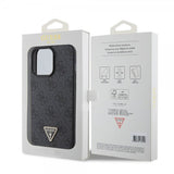 Guess iPhone 15 Pro Max Deksel 4G Metal Triangle Strass Svart