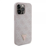Guess iPhone 15 Pro Max Deksel 4G Metal Triangle Strass Rosa