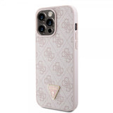 Guess iPhone 15 Pro Max Deksel Metal Logo Strass Crossbody Strap Rosa