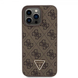 Guess iPhone 15 Pro Max Deksel Metal Logo Strass Crossbody Strap Brun