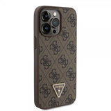 Guess iPhone 15 Pro Max Deksel Metal Logo Strass Crossbody Strap Brun