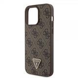 Guess iPhone 15 Pro Max Deksel Metal Logo Strass Crossbody Strap Brun