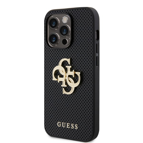 Guess iPhone 15 Pro Max Deksel Perforated Glitter Svart