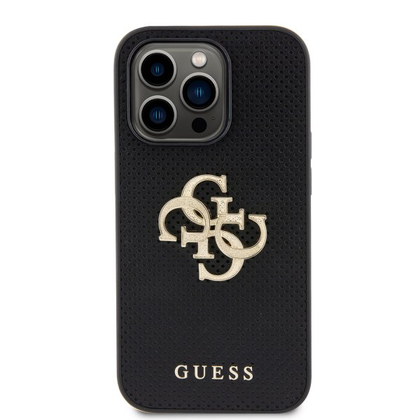 Guess iPhone 15 Pro Max Deksel Perforated Glitter Svart