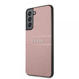 Guess Samsung Galaxy S21 FE Deksel Saffiano Metal Logo Rosa