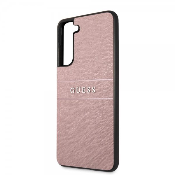 Guess Samsung Galaxy S21 FE Deksel Saffiano Metal Logo Rosa