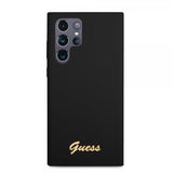 Guess Samsung Galaxy S22 Ultra Deksel Script Metal Logo Svart