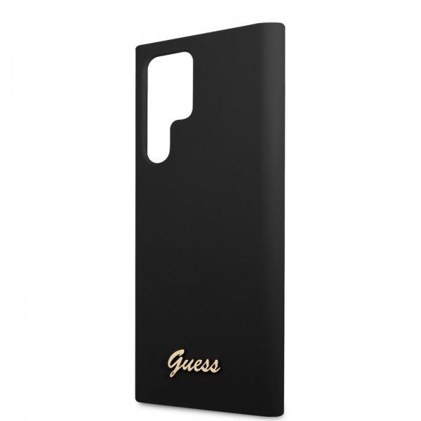 Guess Samsung Galaxy S22 Ultra Deksel Script Metal Logo Svart
