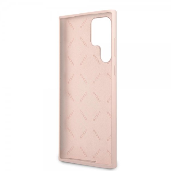 Guess Samsung Galaxy S22 Ultra Deksel Script Metal Logo Pale Pink