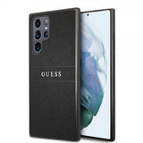 Guess Samsung Galaxy S22 Ultra Deksel Saffiano Metal Logo Svart