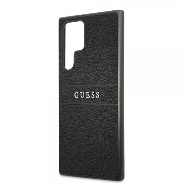 Guess Samsung Galaxy S22 Ultra Deksel Saffiano Metal Logo Svart