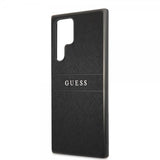 Guess Samsung Galaxy S22 Ultra Deksel Saffiano Metal Logo Svart