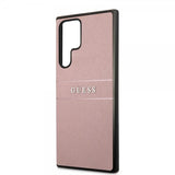 Guess Samsung Galaxy S22 Ultra Deksel Saffiano Metal Logo Rosa