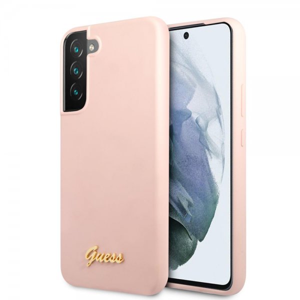 Guess Samsung Galaxy S22 Deksel Script Metal Logo Pale Pink