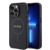Guess iPhone 15 Pro Max Deksel Saffiano MagSafe Svart