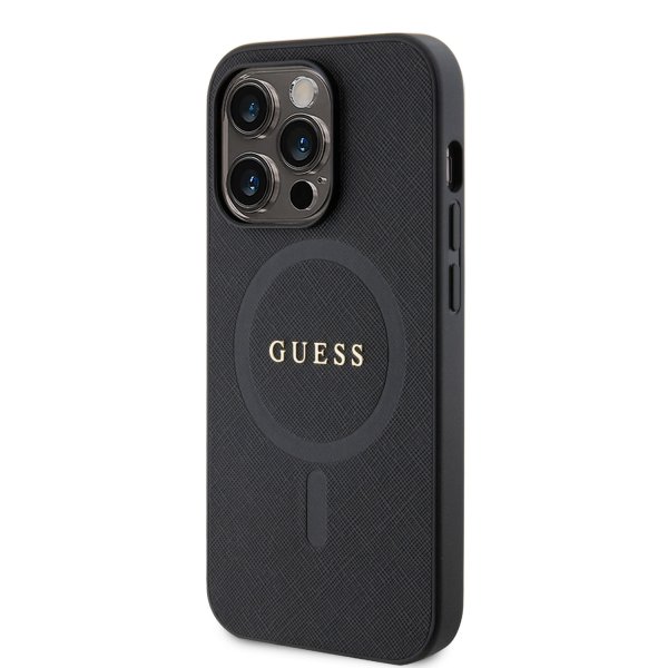 Guess iPhone 15 Pro Max Deksel Saffiano MagSafe Svart