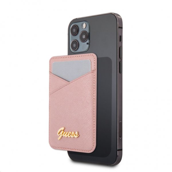 Guess Kortholder MagSafe Metal Logo Rosa