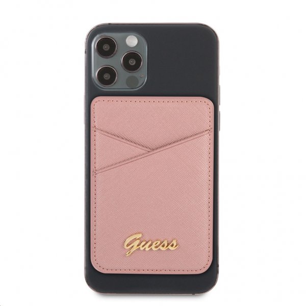 Guess Kortholder MagSafe Metal Logo Rosa