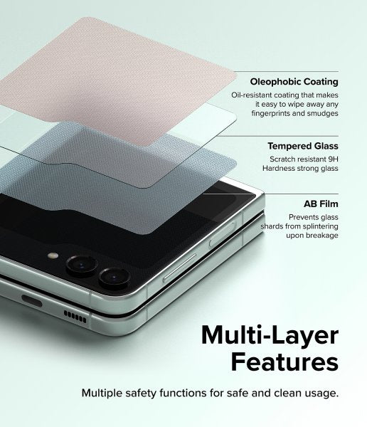 Ringke Samsung Galaxy Z Flip 5 Skjermbeskytter Cover Display Protector Glass 2-pakning