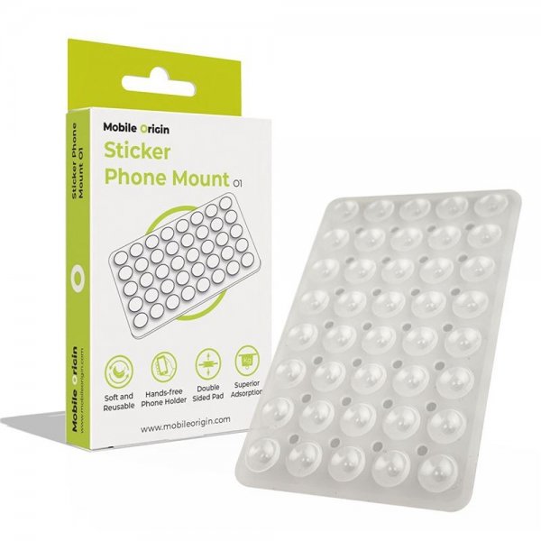 Mobile Origin Holder Sticker Phone Mount Klar Hvit