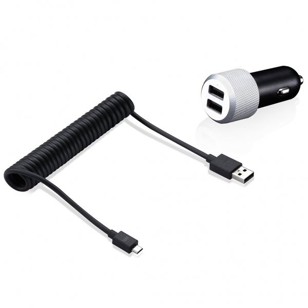 Just Mobile Highway Max Billaddare med Micro USB och Dubbla Kontakter