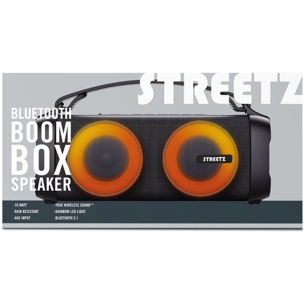 Streetz Høyttaler B100 Bluetooth Boombox Speaker Svart