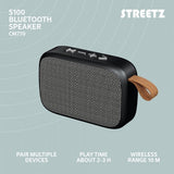 Streetz Høyttaler S100 Portable Compact Bluetooth Speaker Svart