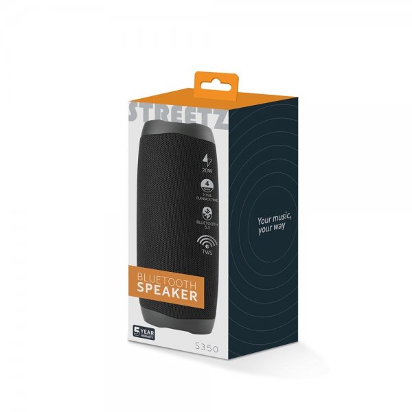 Streetz Høyttaler S350 Bluetooth Speaker 20W Svart