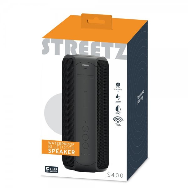 Streetz Høyttaler S400 Waterproof Bluetooth Speaker Svart