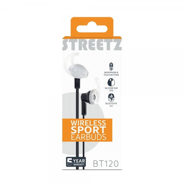 Streetz Hodetelefoner BT120 Wireless Sport Earbuds Svart