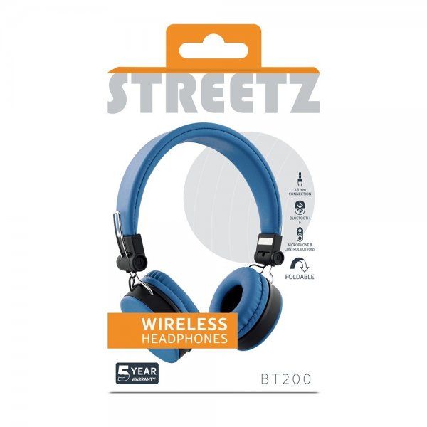 Streetz Hodetelefoner BT200 Wireless Headphones Blå