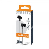 Streetz Hodetelefoner E110 Earbuds 3.5mm Svart