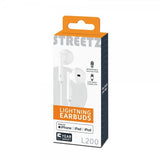 Streetz Hodetelefoner L200 Lightning Earbuds Hvit