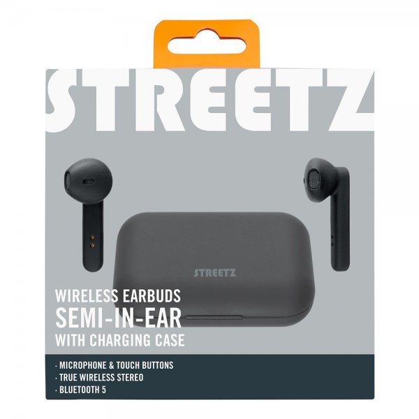 Streetz Hodetelefoner T110 Wireless Earbuds Semi-In-Ear Svart