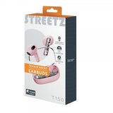 Streetz Hodetelefoner T150 Transparent True Wireless Earbuds Rosa