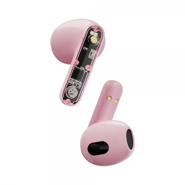 Streetz Hodetelefoner T150 Transparent True Wireless Earbuds Rosa