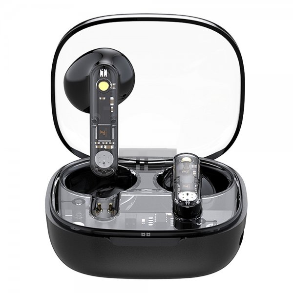 Streetz Hodetelefoner T150 Transparent True Wireless Earbuds Svart