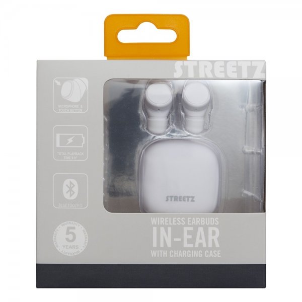 Streetz Hodetelefoner T200 Wireless Earbuds In-Ear Hvit