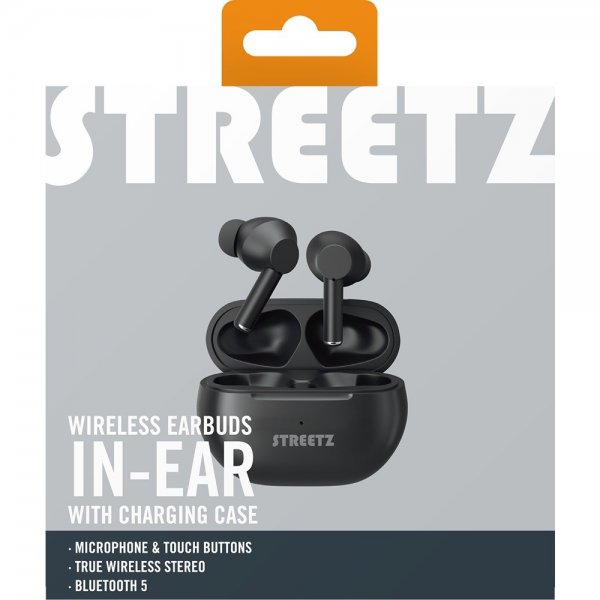 Streetz Hodetelefoner T230 Wireless Earbuds In-Ear Svart