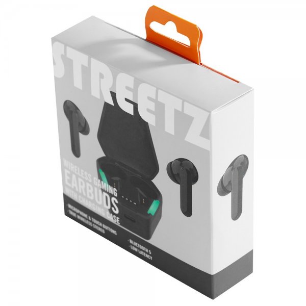 Streetz Hodetelefoner T300 Wireless Gaming Earbuds Svart