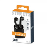 Streetz Hodetelefoner T50 True Wireless Earbuds Svart
