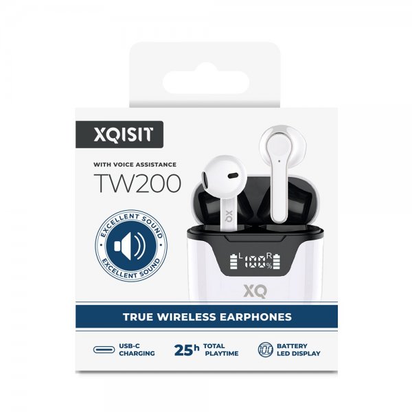 Xqisit Hodetelefoner TW200 True Wireless Earphones Hvit
