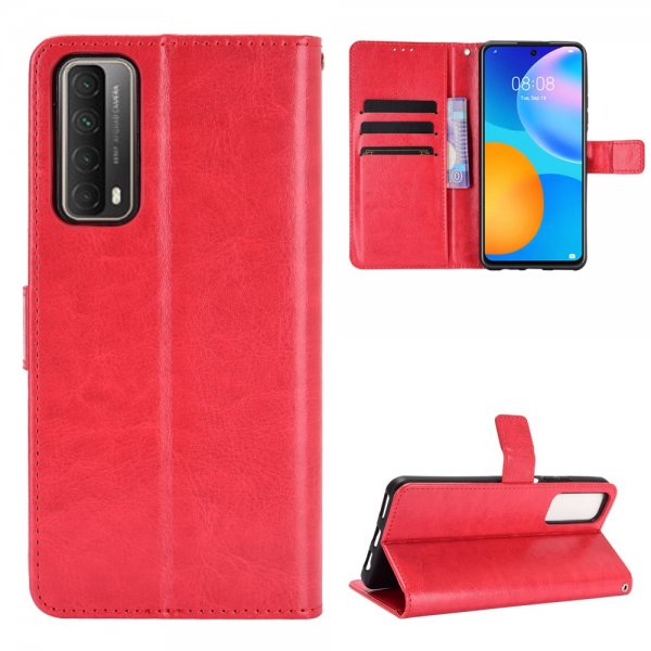 Huawei P Smart 2021 Etui Skinntekstur Rød