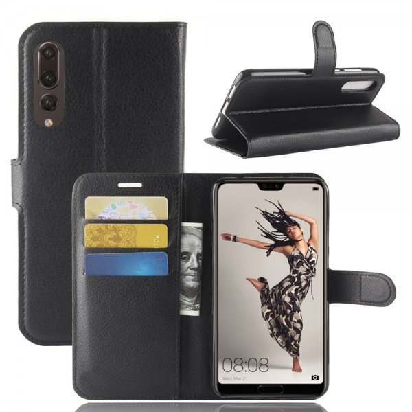 Huawei P20 Pro Etui Litchi Svart