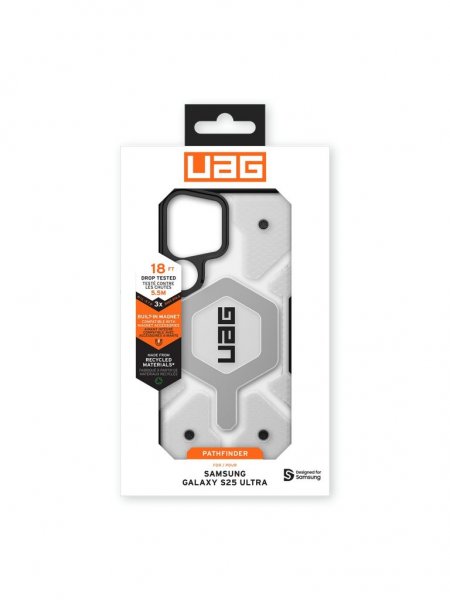 Urban Armor Gear (UAG) Samsung Galaxy S25 Ultra Deksel Pathfinder Clear MagSafe Ice/Silver