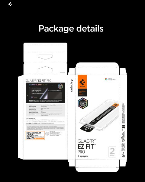 Spigen Google Pixel 10a Skjermbeskytter GLAS.tR EZ Fit Pro 2-pakning