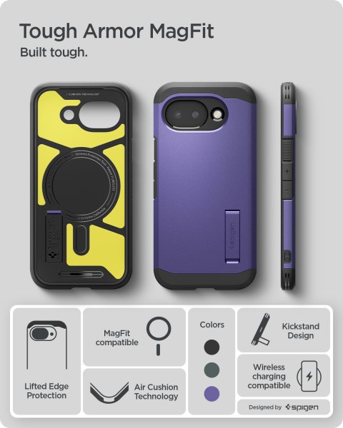 Spigen Google Pixel 10a Deksel Tough Armor MagFit Ash Violet