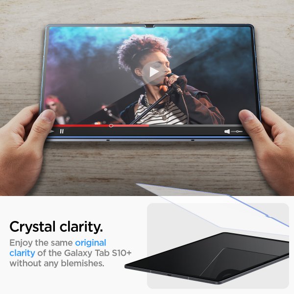 Spigen Samsung Galaxy Tab S9 Plus/Galaxy Tab S10 Plus Skjermbeskytter GLAS.tR EZ Fit