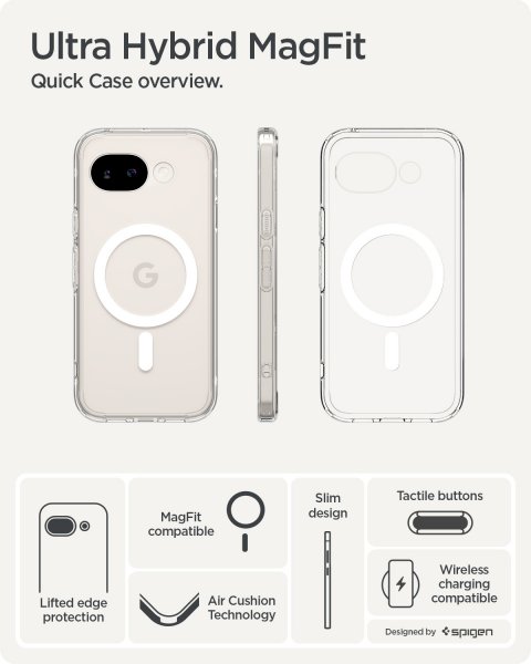 Spigen Google Pixel 10a Deksel Ultra Hybrid MagFit Clear White